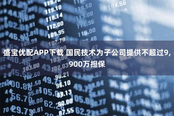 盛宝优配APP下载 国民技术为子公司提供不超过9,900万担保