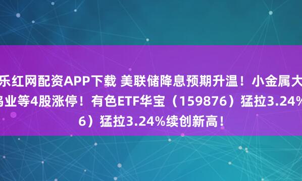 乐红网配资APP下载 美联储降息预期升温！小金属大涨，厦门钨业等4股涨停！有色ETF华宝（159876）猛拉3.24%续创新高！
